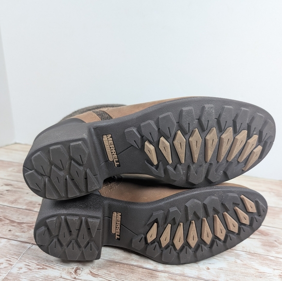 Merrell Leather Waterproof Ankle Booties Leather Brown / Tan Women's Size 8 - Picture 16 of 16